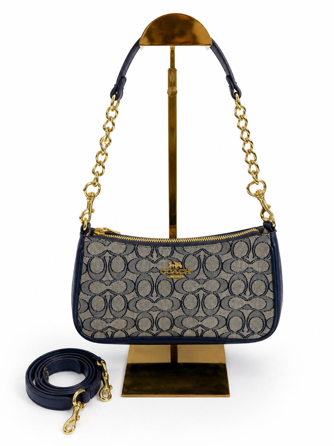 Bolso individual azul marino y gris